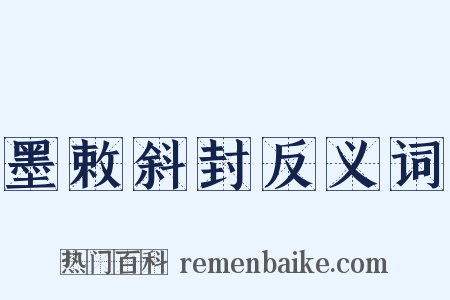 墨敕斜封反义词是什么意思的图片